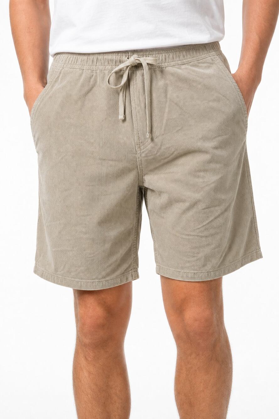 Katin Mens XL Beige Corduroy Drawstring Shorts Surf Casual Country Club Coastal